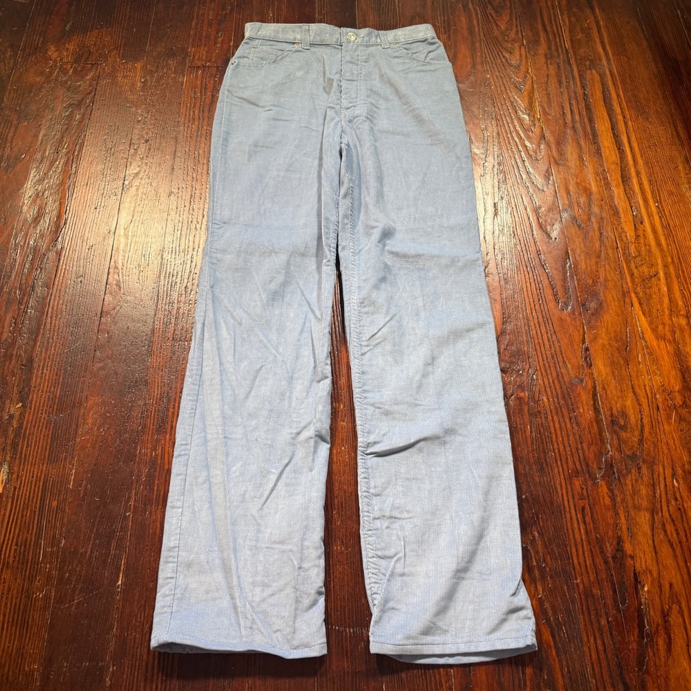 Vintage 80s Levi Strauss Corduroy Pants Womens 30x32 Blue High Rise White Tab